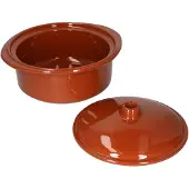 MamboCat Ton-Topf + Deckel 2,2L Mediterran Cocotte Kochtopf Schmortopf Mittelalter Garen