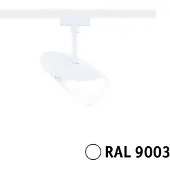 Paulmann URail LED-Spot Alejandro, signalweiß, 4.000K, dim. dimmbar, weiß / opal, für Wohn- / Esszimmer, Kunststoff, Modern