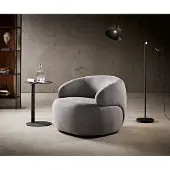 DELIFE Loungesessel Nova 88x88 cm Mikrofaser Grau