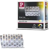 Paulmann LED-Streifen "MaxLED 250 Stripe 2,5m IP20 2700-6500K 9W 24V Silber", silber (silberfarben), Flammen 1 Stk., Gesamtlänge 2,5m, Lichterketten, TunableWhite, LED-Streifen