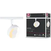 Paulmann URail LED-Spot Circle, weiß matt, CCT, dimmbar, weiß / opal, für Wohn- / Esszimmer, Metall, Modern