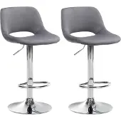 CLP 2er Set Barhocker Camden Samt drehbar und höhenverstellbar | dunkelgrau Farbe dunkelgrau Material Gestell Metall in Chromoptik