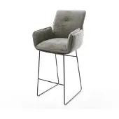 DELIFE Barstuhl Nela-Flex Bouclé Soft Schlamm Kufengestell Metall Schwarz