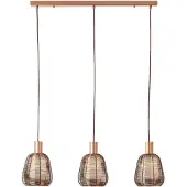 Brilliant Lampe Wallace Pendelleuchte 3-flammig Kaffee dunkel Metall/Holz braun 3x A60, E27, 40 W