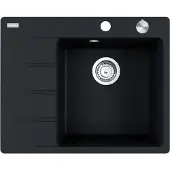 Franke Spüle CNG 611-62 BLACK MATT Becken links mit Excenterbedienung / Ausschnittmaß 600 x 480 mm R15 / Granitspüle