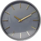 B&S Wanduhr Analog Kunststoff rund Ø 35.5 cm dunkelgrau modern