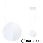 Paulmann URail LED-Pendel Alejandro, signalweiß, 3000K, dim. dimmbar, weiß / opal, für Wohn- / Esszimmer, Kunststoff, Modern