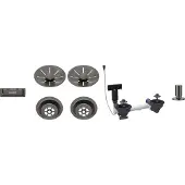 BLANCO Ablaufgarnitur-Set, 2 x InFino mit Ablauffernbedienung, satin dark steel, 207444