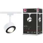 Paulmann URail LED-Spot Aldan, 3.000K, signalweiß dimmbar, weiß / opal, für Wohn- / Esszimmer, Metall, Modern