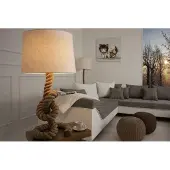 Casa Padrino Designer Tischleuchte Marine Tauseil - Rustikale Seil Hockerleuchte in Creme Natur, 85 cm