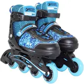 Best Sporting Inline Skates Größe verstellbar, ABEC 5 Carbon, blau pink