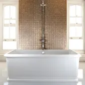 Casa Padrino Badewanne freistehend rechteckig 180 x 85 x 63 cm BLon - Freistehende Retro Antik Badewanne