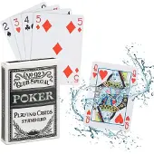 Relaxdays 4 x Pokerkarten Plastik im Set, wasserfestes Kartenspiel, reiß- & knickfest, 216 Karten, Texas Hold'em, Profi Pokerset