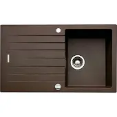 NABER Spüle ANGOLA 100 in ESPRESSO mit Drehexcentergarnitur verchromt / Auflagespüle / 45 cm Schrankbreite