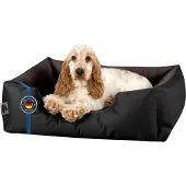BedDog Hundebett LUPI waschbar,(S) ca. 55x40x17cm,BLACK-FIELD (schwarz/braun)