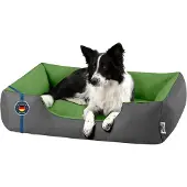 BedDog Hundebett LUPI waschbar,(L) ca. 80x65x18cm,GREEN-ROCK (grau/grün)