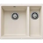 BLANCO Spüle ROTAN 340/160-U 555 x 460 mm softweiß 527144 1 Spülbecken Ohne Tropffläche Becken links Mit Restebecken