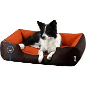 BedDog Hundebett LUPI waschbar,(XL) ca. 100x85x23cm,SUNSET (braun/orange)