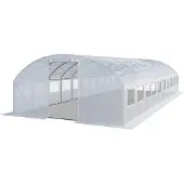 TOOLPORT Foliengewächshaus Gewächshaus 4x10m stabil & langlebig mit Fenster - reißfeste PE Plane 180g/m² weiß transparent