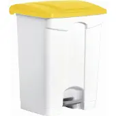 Helit Tret-Abfalleimer the step, 70 Liter, weiß/gelb (5690706)