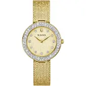 Bulova 98L321 Dial Uhr Damenuhr Edelstahl gold