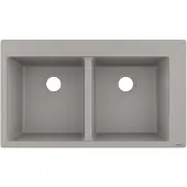 Hansgrohe S51 S510-F770 Einbauspüle 370/370, Betongrau