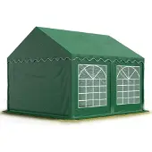 TOOLPORT Partyzelt Festzelt 3x4 m Garten-Pavillon PVC Plane 700 N in dunkelgrün Wasserdicht