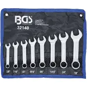 Bgs 32140 Maulringschlüssel-Satz in Zollgrößen, extra kurz, 3/8" - 7/8", 8-tlg.
