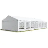 TOOLPORT Partyzelt Festzelt 6x14 m Garten-Pavillon PVC Plane 700 N in weiß Wasserdicht