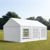 TOOLPORT Partyzelt Festzelt 4x6 m Garten-Pavillon PVC Plane 700 N in weiß Wasserdicht