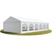 TOOLPORT Hochwertiges Zelt Partyzelt Festzelt 6x12 m PVC weiß wasserdicht schwer entflammbar