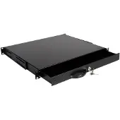 Equip Abschliessbare 19" Schublade 1HE RAL9005 Schwarz, Rack-Modul EZD-1-B