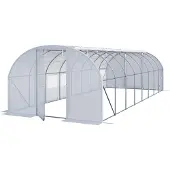 TOOLPORT Premium Foliengewächshaus 3x8m PE Plane 180g/m² weiß transparent