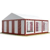 Sonstiges TOOLPORT Partyzelt Festzelt 4x6 m Garten-Pavillon PVC Plane 700 N in rot-weiß Wasserdicht