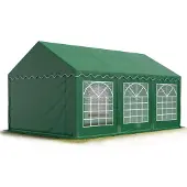 TOOLPORT Partyzelt Festzelt 3x6 m Garten-Pavillon PVC Plane 700 N in dunkelgrün Wasserdicht