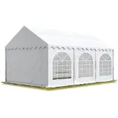 TOOLPORT Hochwertiges Zelt Partyzelt Festzelt 4x6 m PVC weiß wasserdicht schwer entflammbar