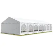 TOOLPORT Hochwertiges Zelt Partyzelt Festzelt 6x14 m PVC weiß wasserdicht schwer entflammbar