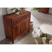 MASSIVMOEBEL24.DE MASSIVMOEBEL24 Sideboard Sheesham 88x40x85 walnuss geölt BROOKLYN #24