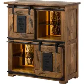 MASSIVMOEBEL24.DE MASSIVMOEBEL24 Highboard Mango / Altholz 90x45x100 natur lackiert RAILWAY LUX #122