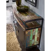 MASSIVMOEBEL24.DE MASSIVMOEBEL24 Sideboard Altholz 150x43x90 mehrfarbig lackiert INDUSTRIAL #06