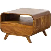 MASSIVMOEBEL24.DE MASSIVMOEBEL24 Couchtisch Sheesham 70x70x50 hellbraun lackiert MAILAND #132