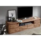 MASSIVMOEBEL24.DE MASSIVMOEBEL24 TV-Board Sheesham 200x45x50 rot-braun gebeizt TORONTO #151