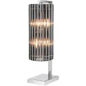 Casa Padrino Luxus Tischleuchte im edlen Nickel Design - 23 x 16,5 x 66 cm - Massive Ausführung