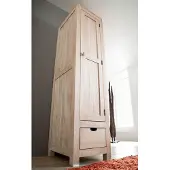 MASSIVMOEBEL24.DE Schrank Akazie 48x60x200 white stone getüncht NATURE WHITE #98