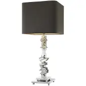 Casa Padrino Luxus Tischleuchte in Silber und Grau, 35 x H. 82 cm - Designer Tischlampe aus Messing und Eisen