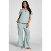 Hunkemoller Pyjama-Hose Crinkled Blau