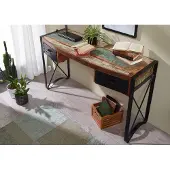 MASSIVMOEBEL24.DE MASSIVMOEBEL24 Schreibtisch Altholz 135x50x80 lackiert INDUSTRIAL #43