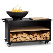 Blumfeldt Feuerschale, Tragbare Feuerschalen für den Garten, Outdoor Feuerstelle, Feuerschalen mit Grillrost, Feuerschale Groß, Gartenfeuerschale für Balkon & Terrasse, 128 x 90 x 59 cm