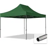 TOOLPORT 3x4,5m Stahl Faltpavillon, ohne Seitenteile, dunkelgrün