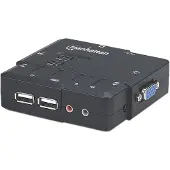 Manhattan KVM Switch 2-Port USB inkl. Kabeln schwarz